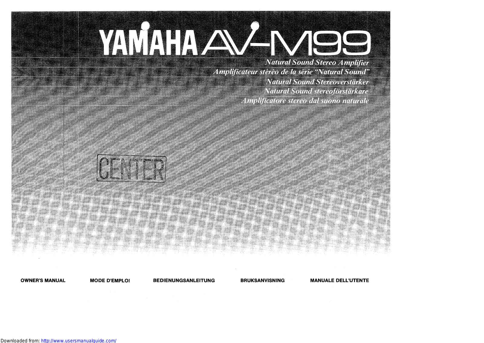 Yamaha Audio AV-M99 User Manual