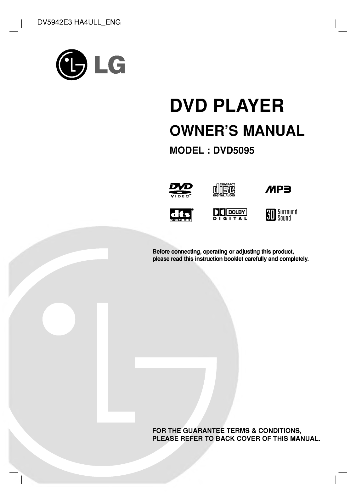 LG DVD5095 User Manual