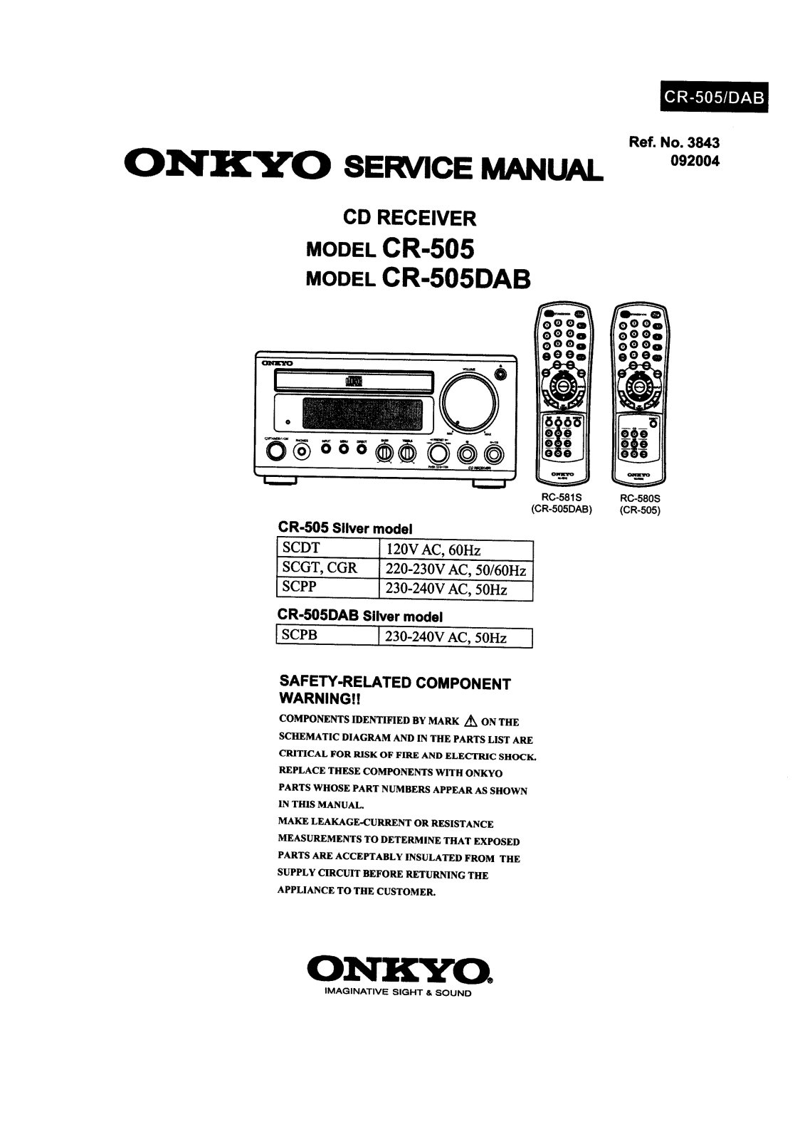 Onkyo CR-505, CR-505-DAB Owners Manual