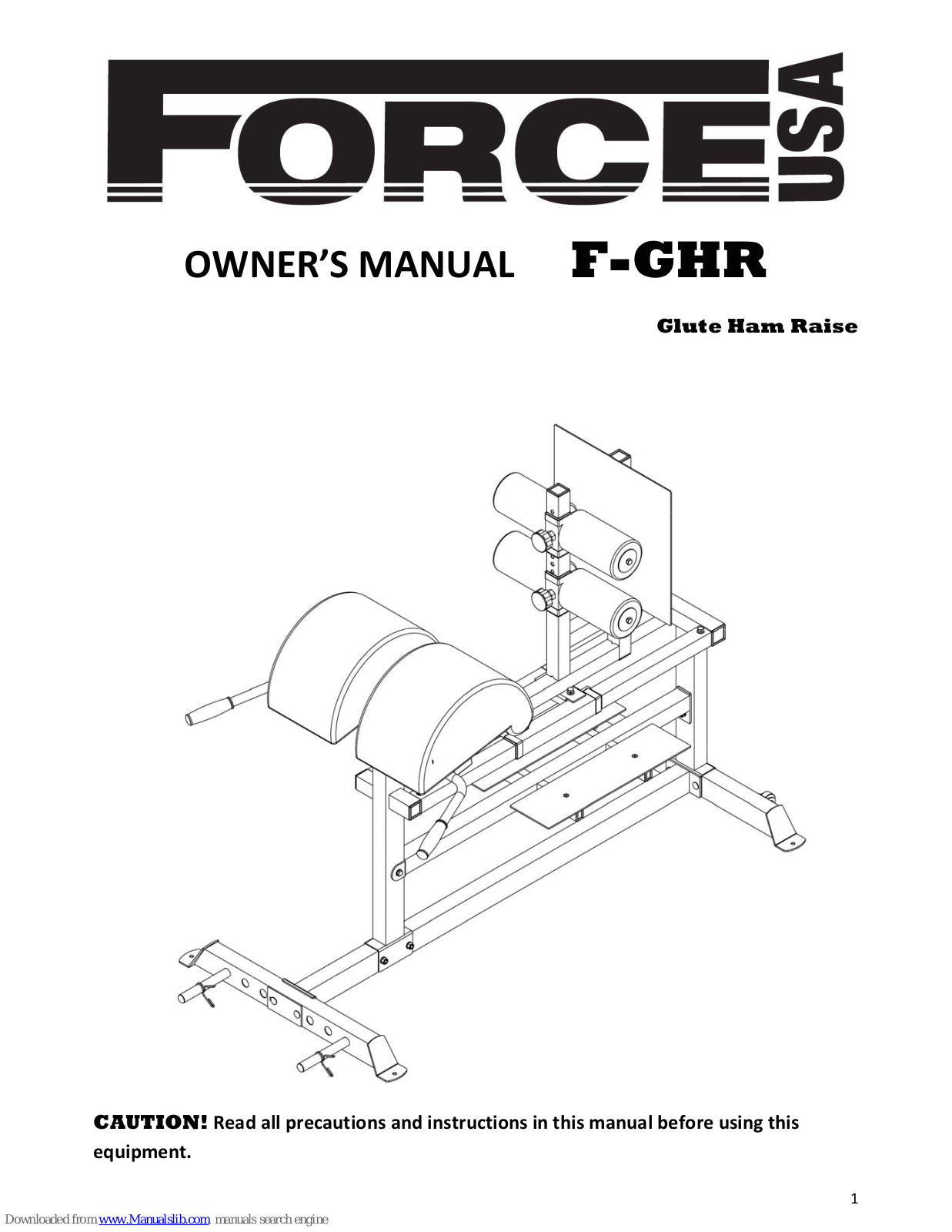 Force USA F-GHR Owner's Manual