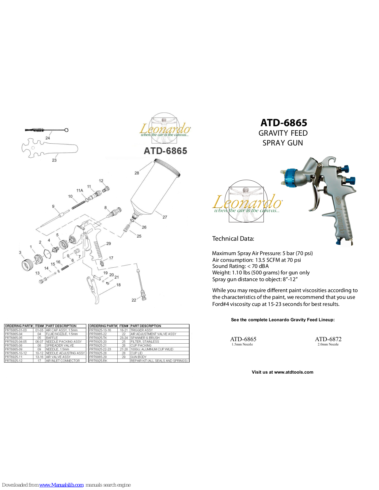 Leonardo ATD-6865, ATD-6872 Quick Manual - ManualMachine.com