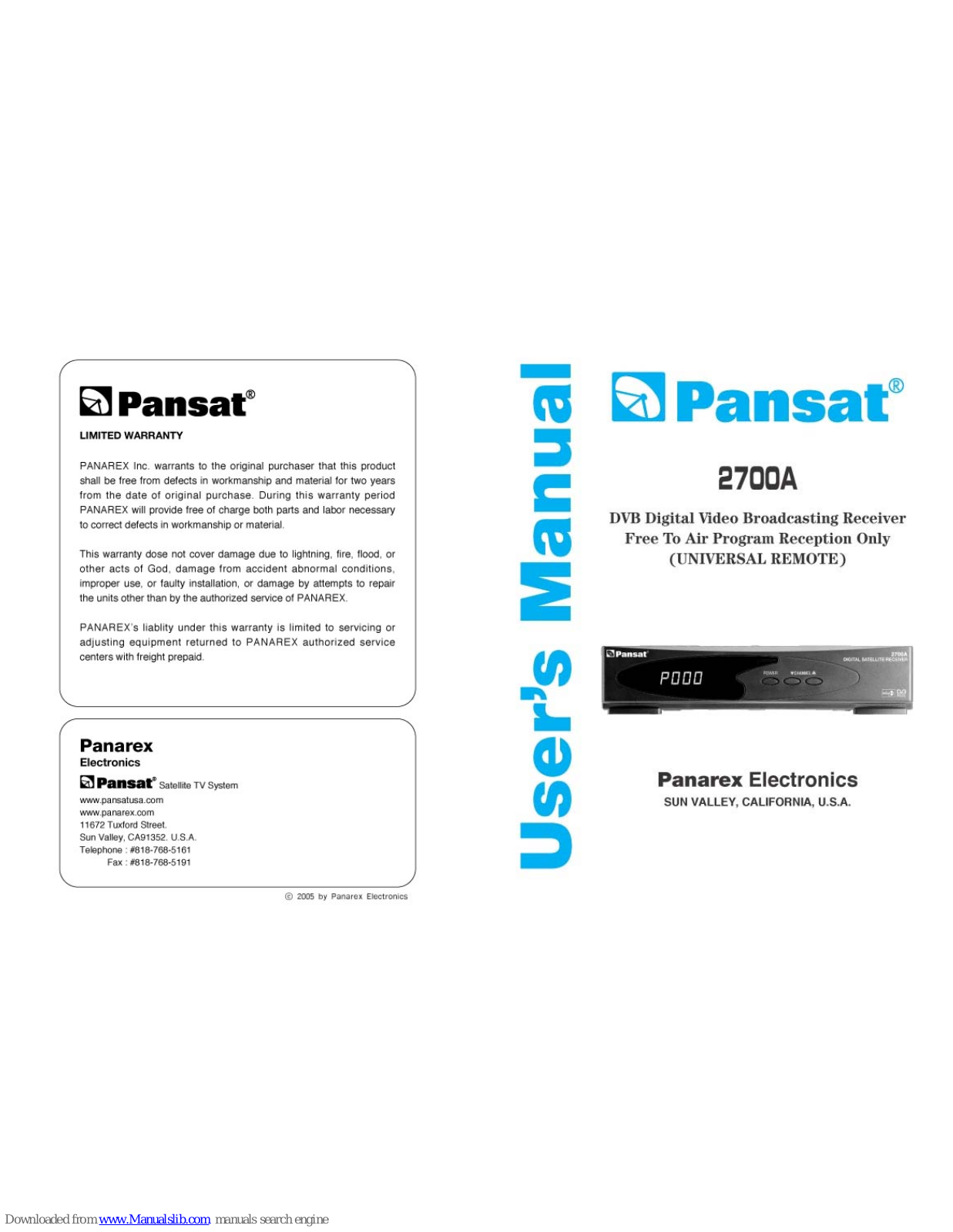 Pansat 2700A User Manual - ManualMachine.com