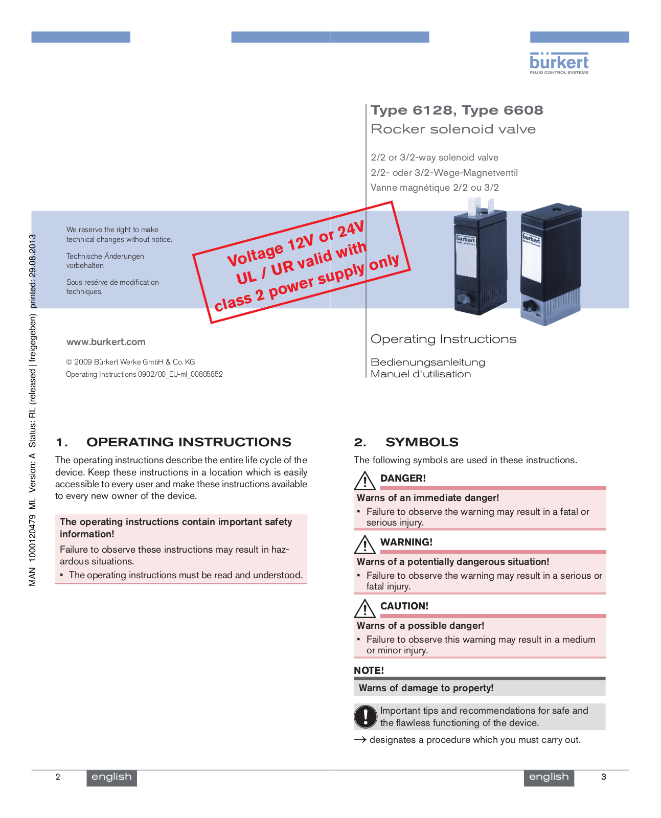 Burkert 6608 User Manual