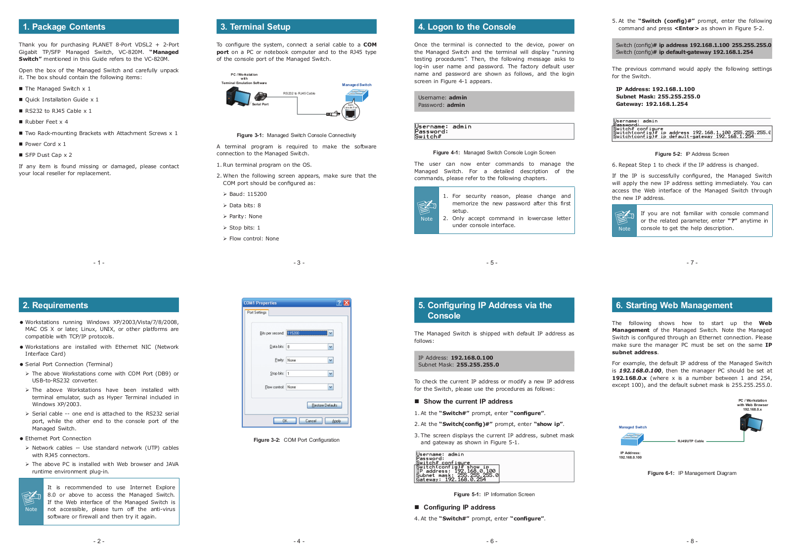 Planet VC-820M Quick Installation Manual