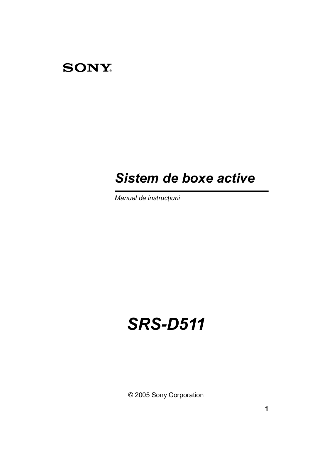 Sony SRS-D511 User Manual