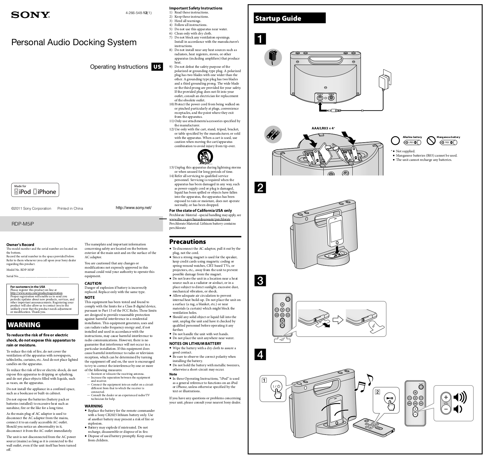 Sony RDP-M5iP User Manual