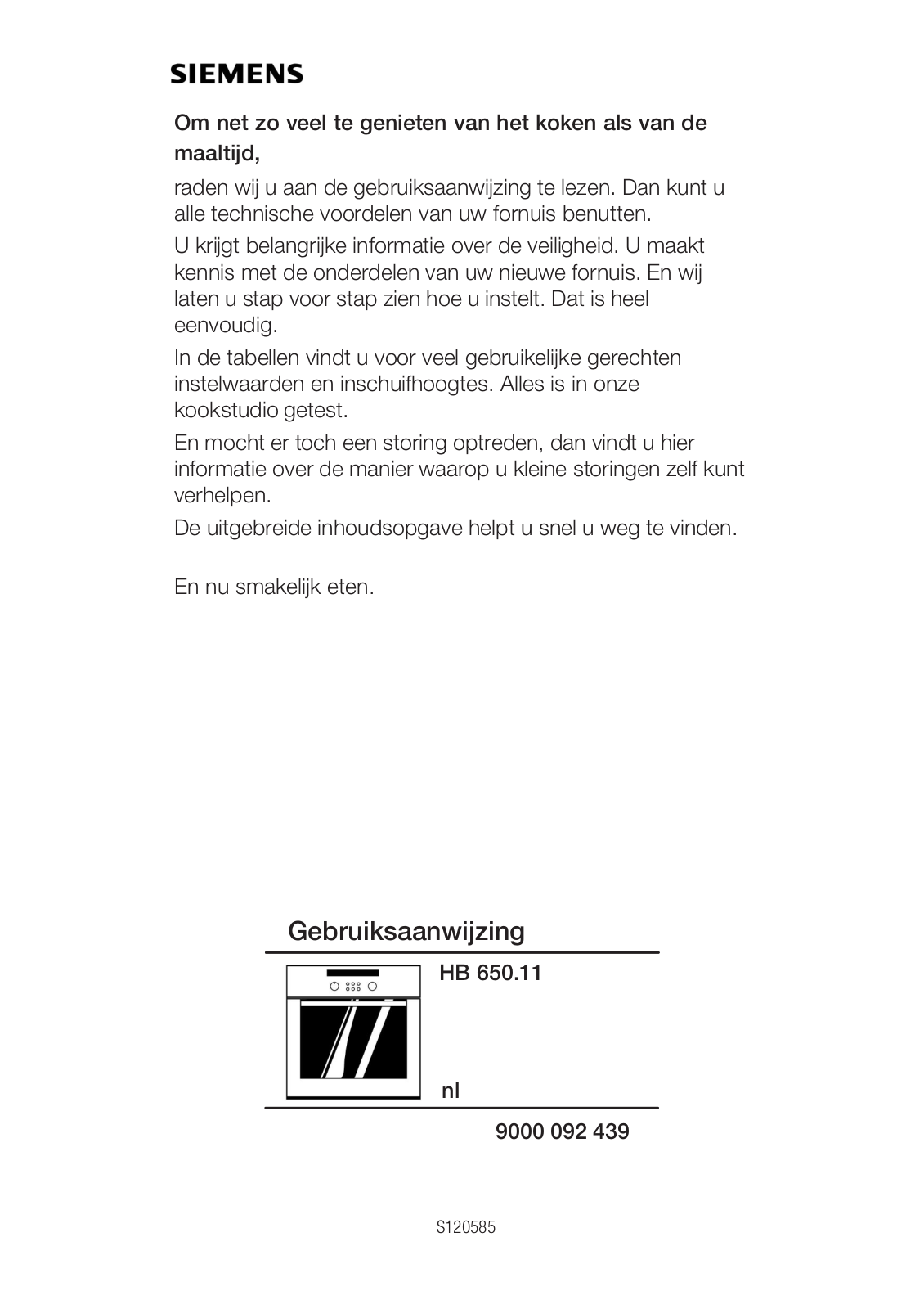 Siemens HB650511 User Manual