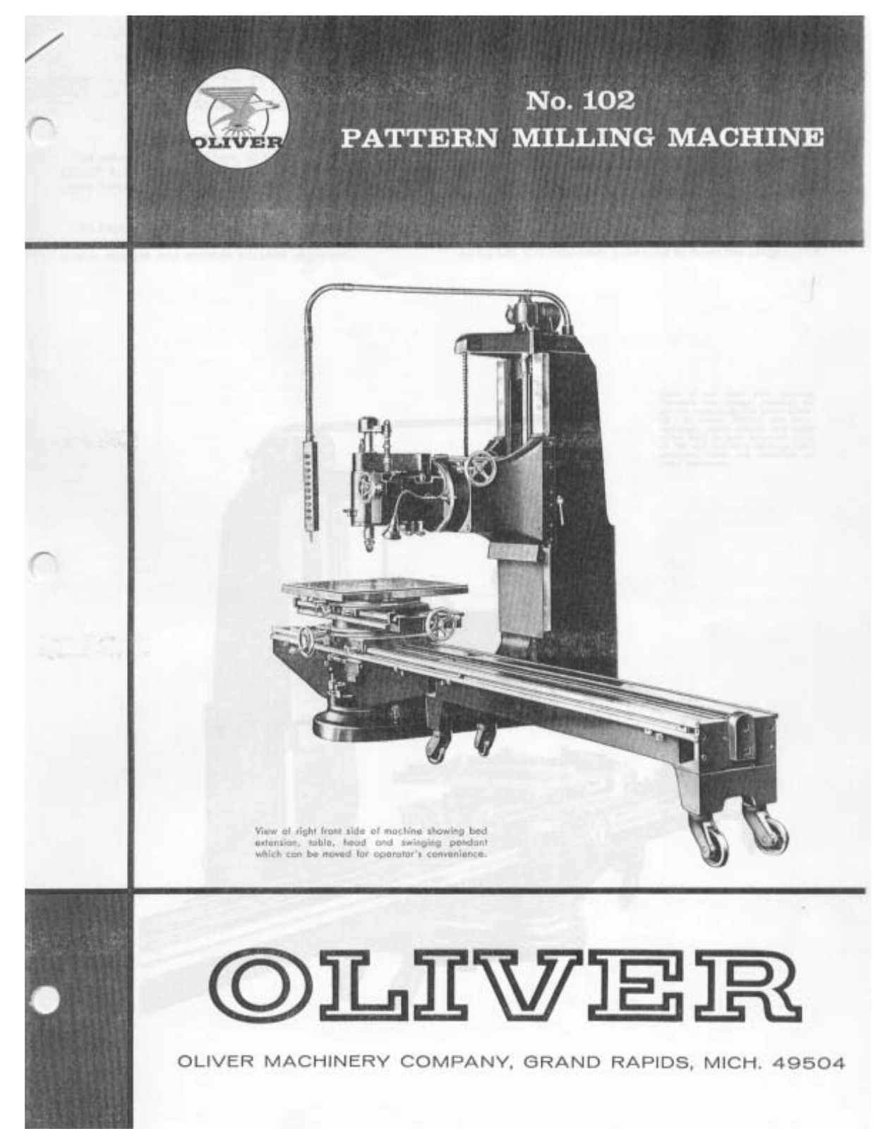 Oliver Machinery No. 102 Pattern Milling Machine Other - ManualMachine.com