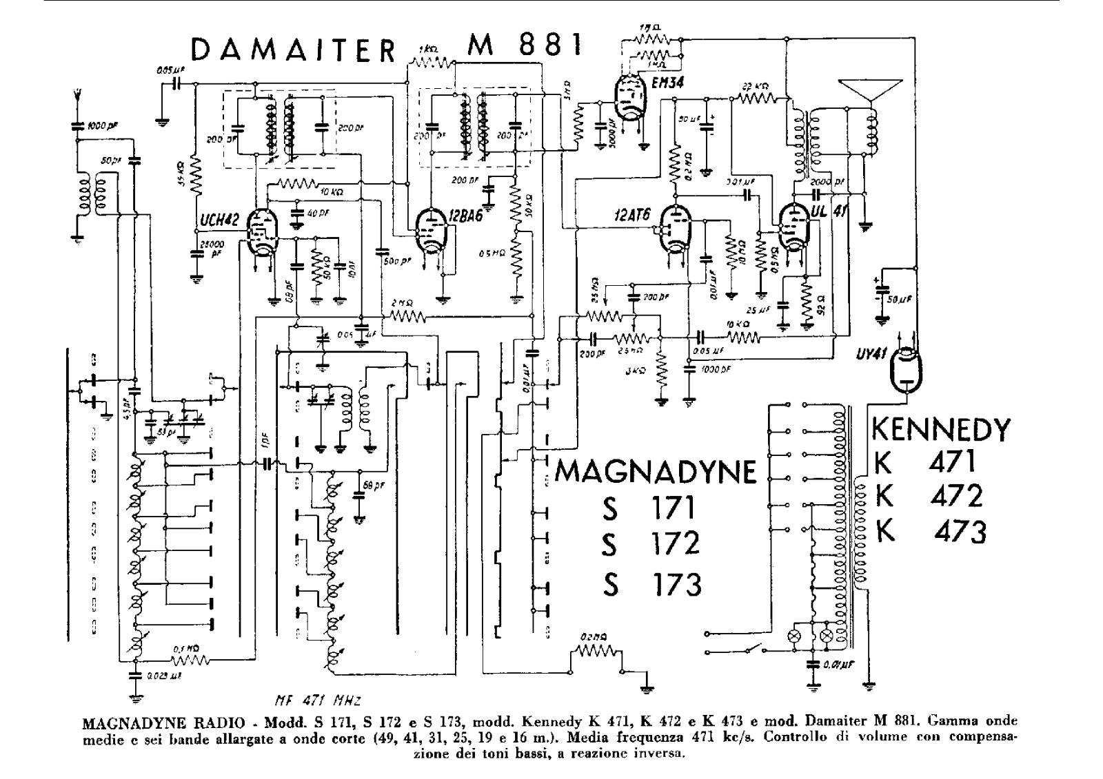 Magnadyne s171, s172, s173 schematic