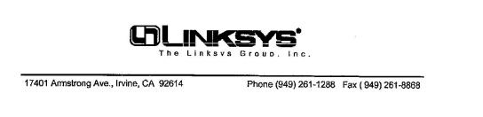 Linksys WM11 DoC Statement