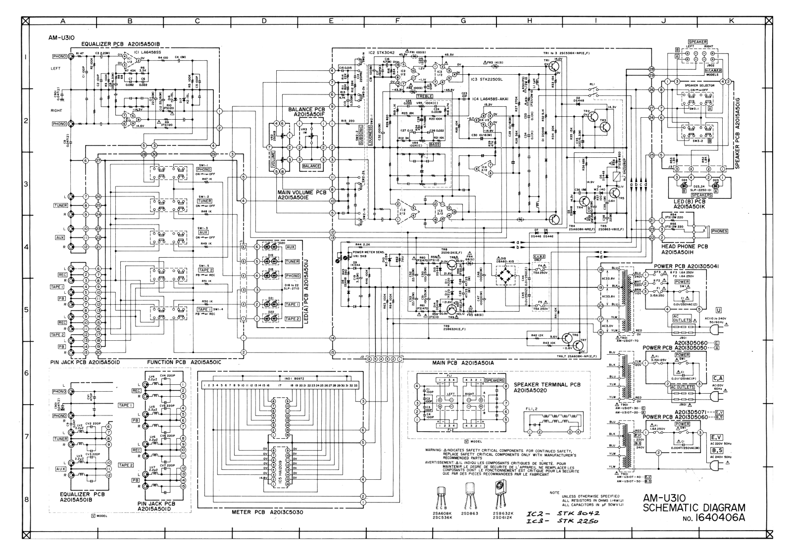 Akai AM U310 Schematic