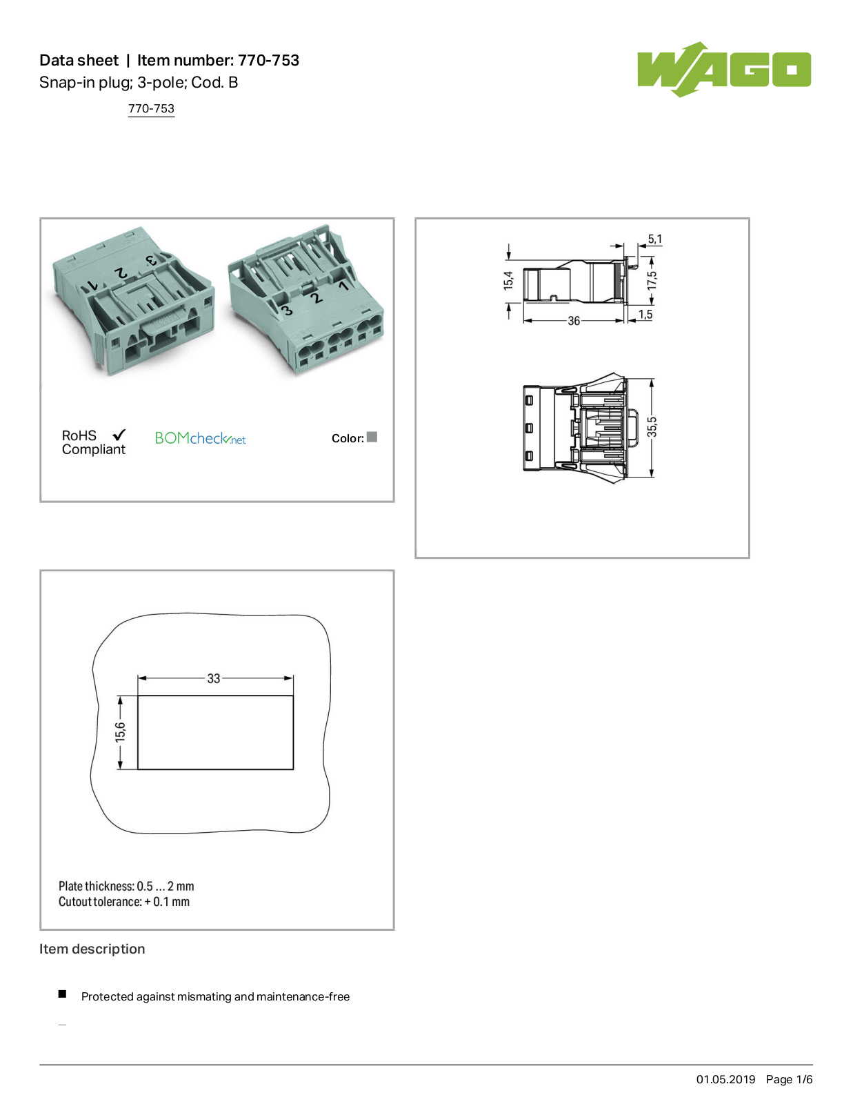 Wago 770-753 Data Sheet