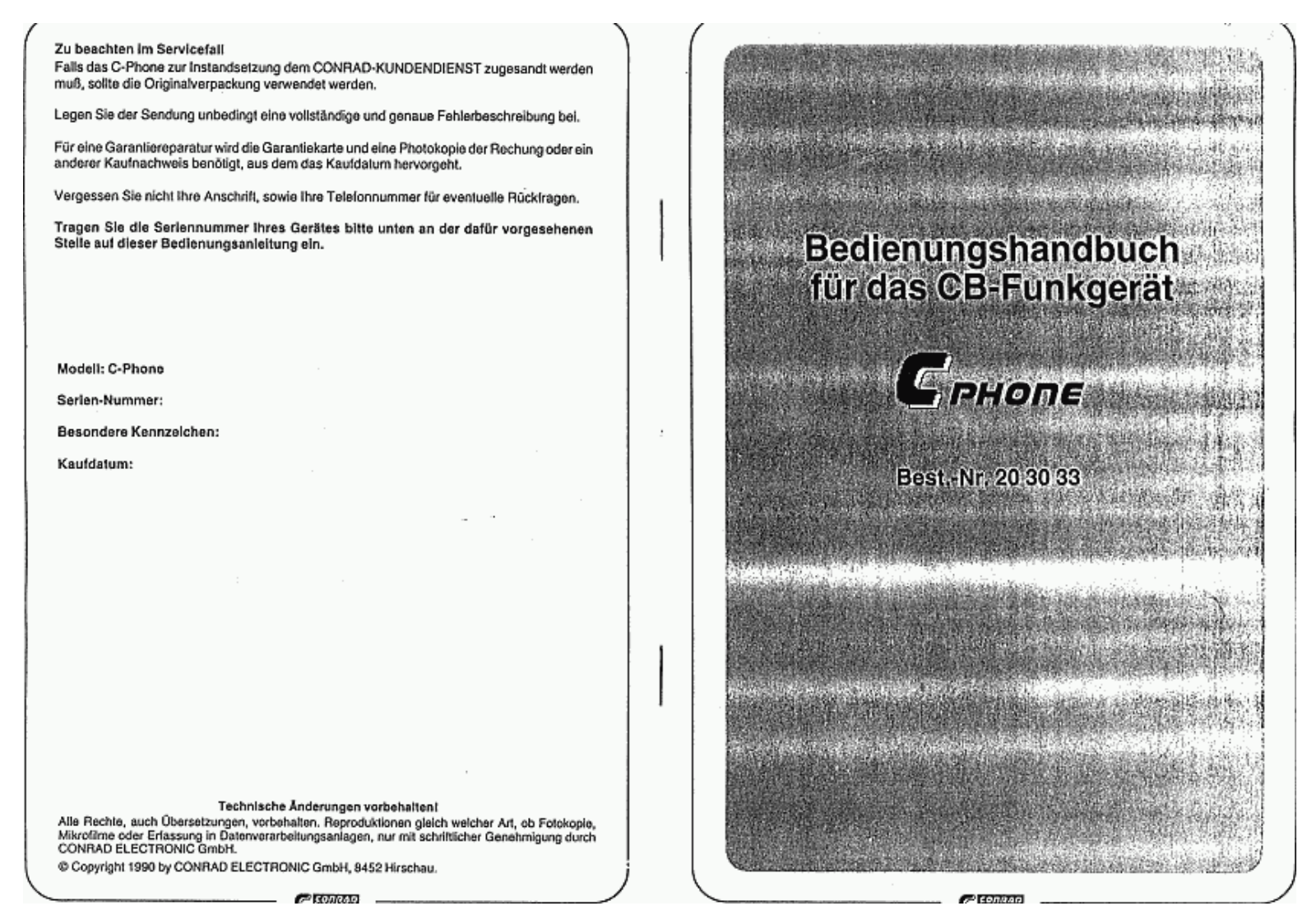 Conrad C-Phone User Manual