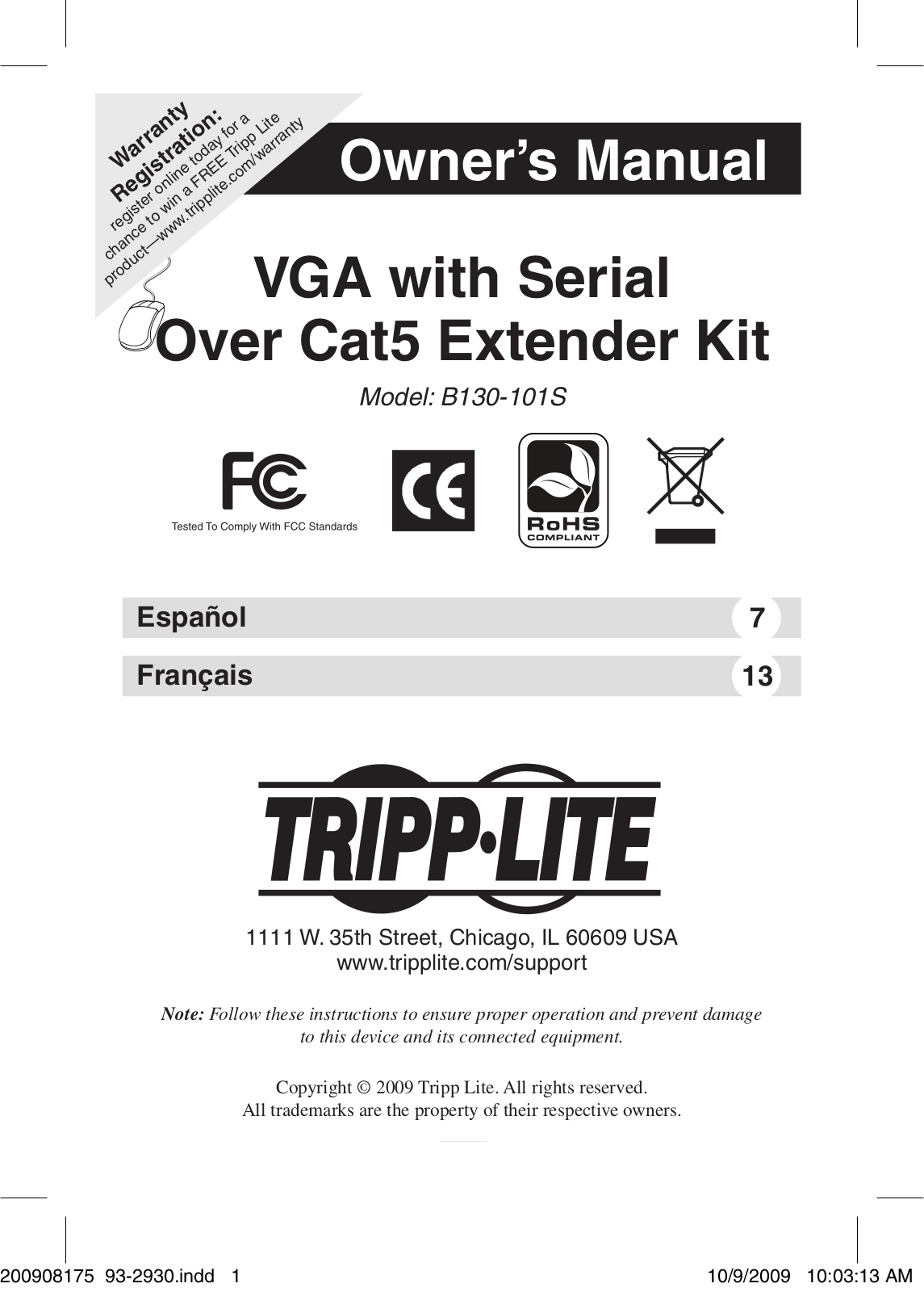 Tripp Lite B130-101S User Manual