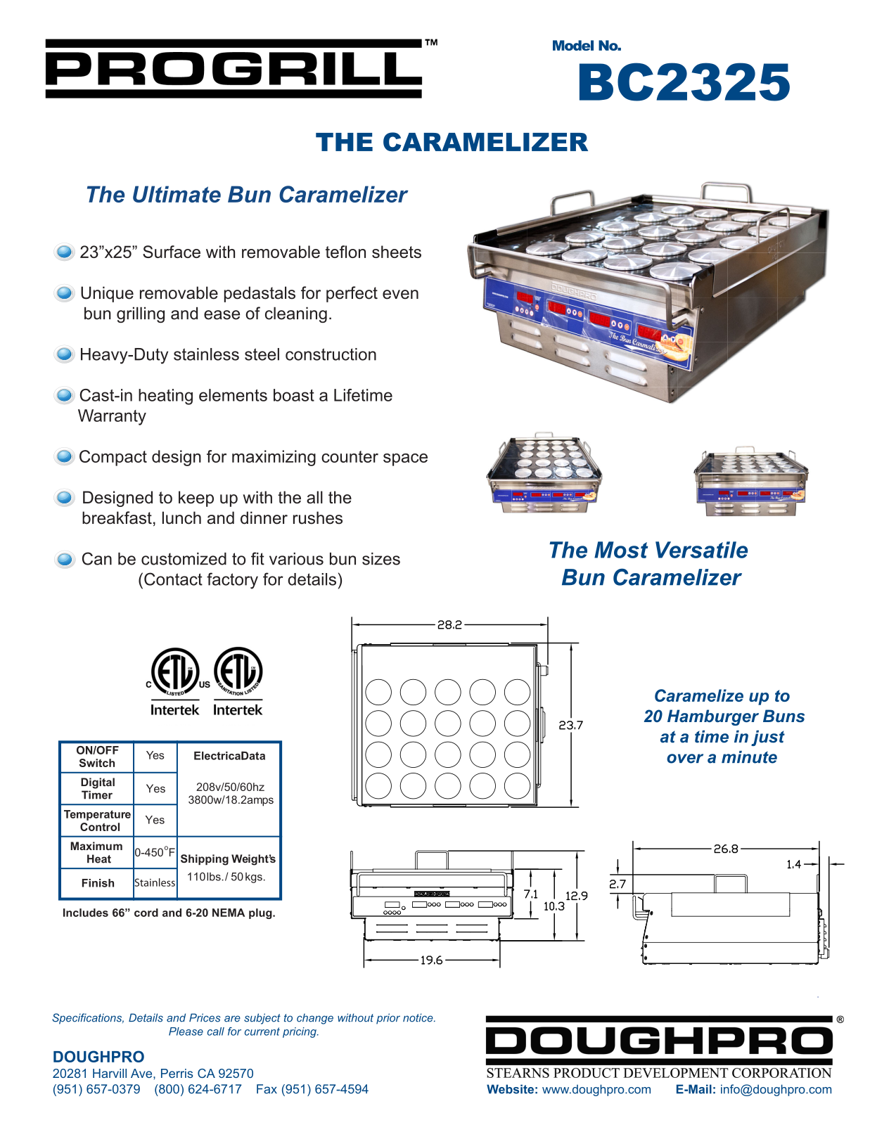 Doughpro BC2325 User Manual