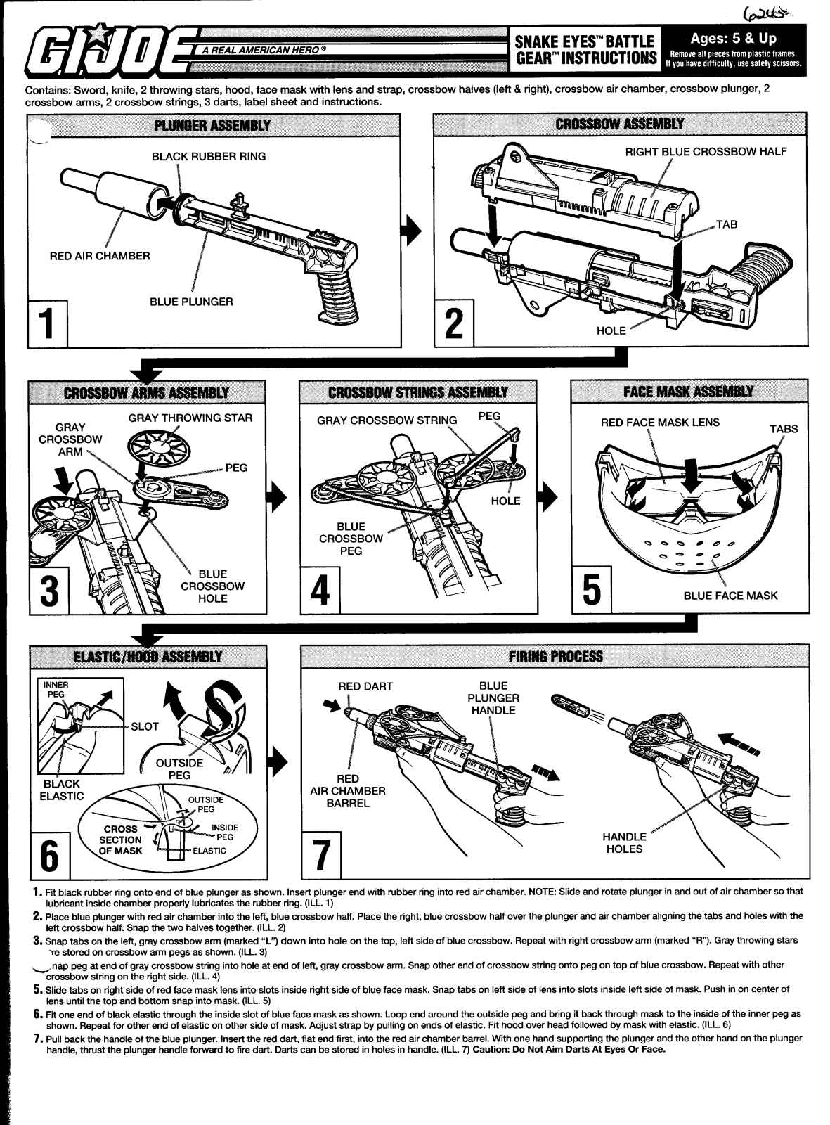 HASBRO GIJoe Snake Eyes Battlegear User Manual