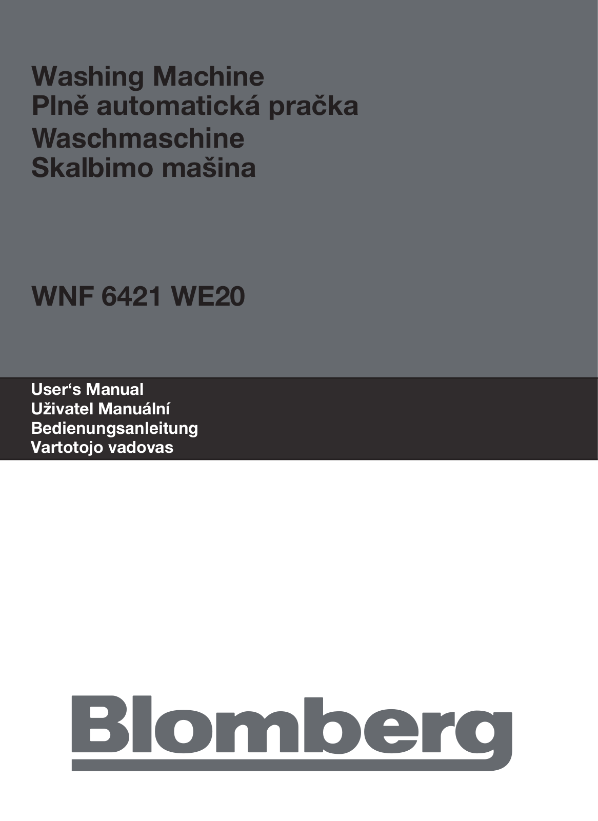 Blomberg WNF 6421 WE20 User Manual