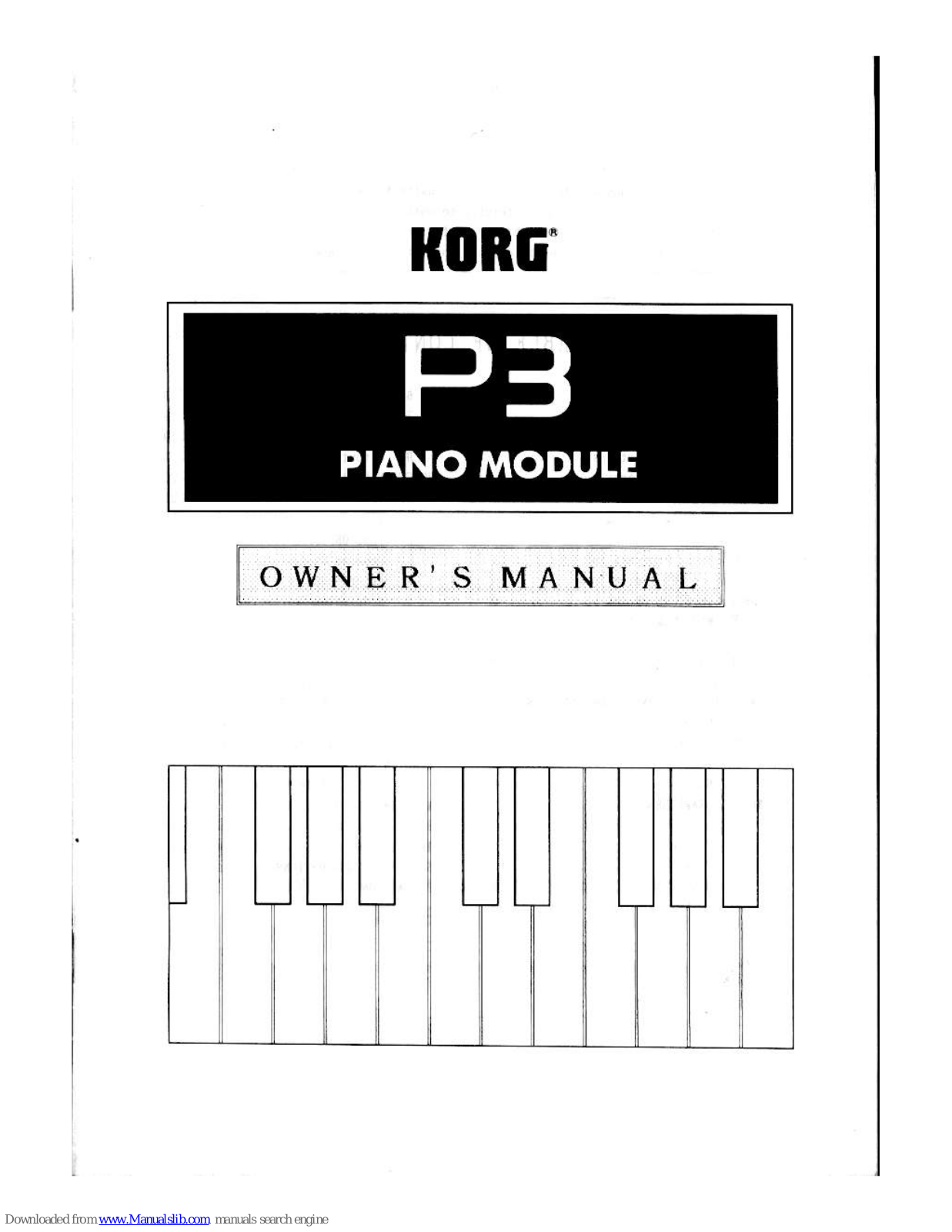 Korg P3 Owner's Manual