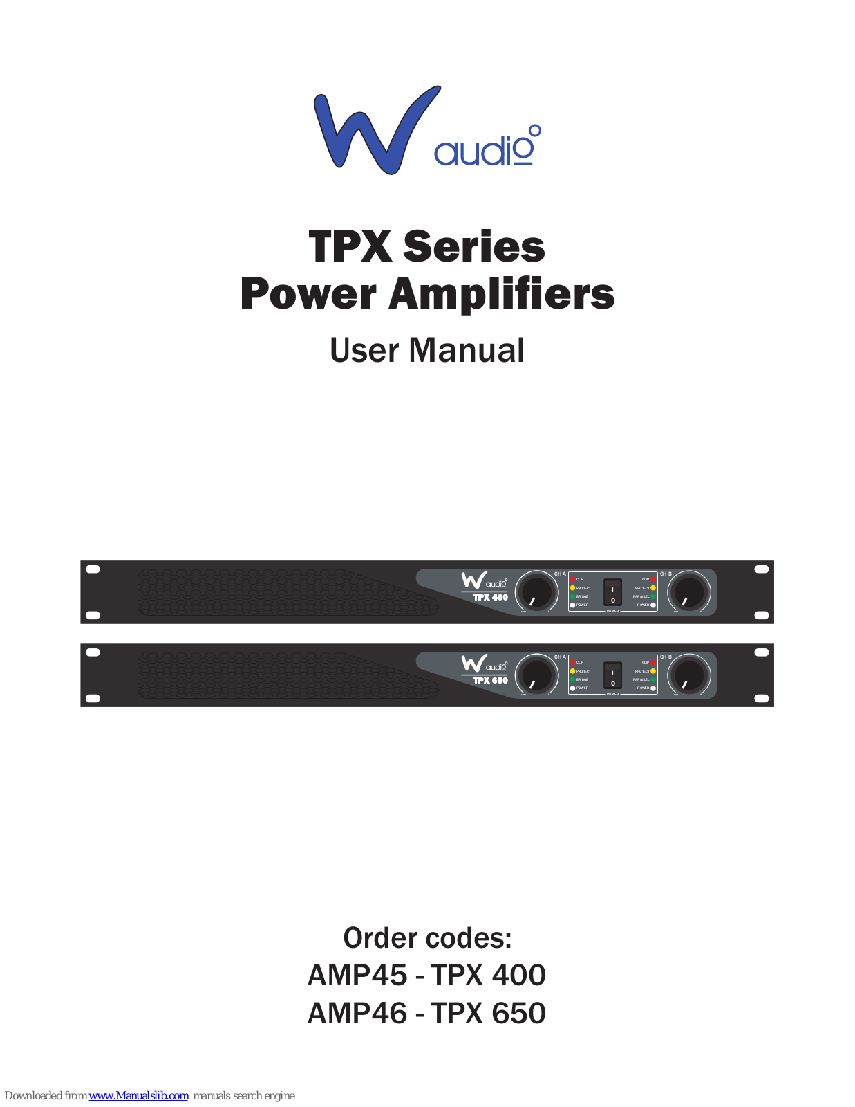 W Audio TPX SERIES User Manual