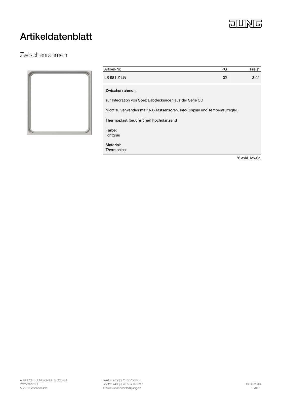 Jung LS 981 Z LG User Manual