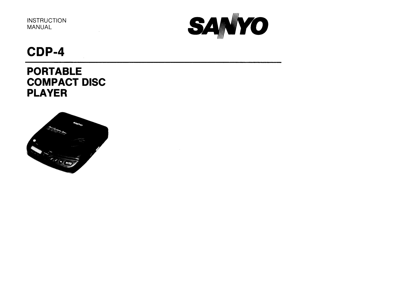 Sanyo CDP-4 Instruction Manual
