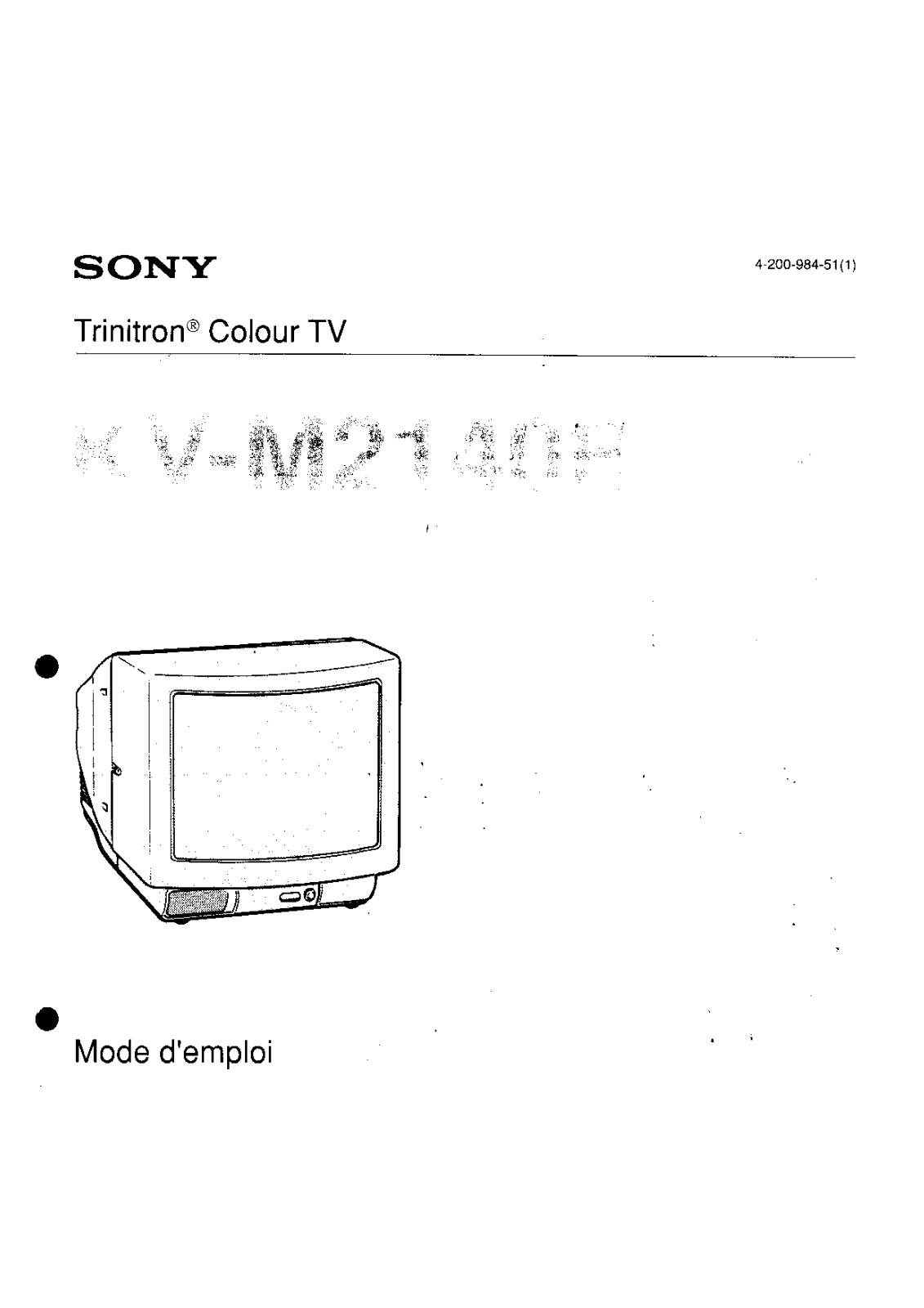 SONY KV-M2140B User Manual