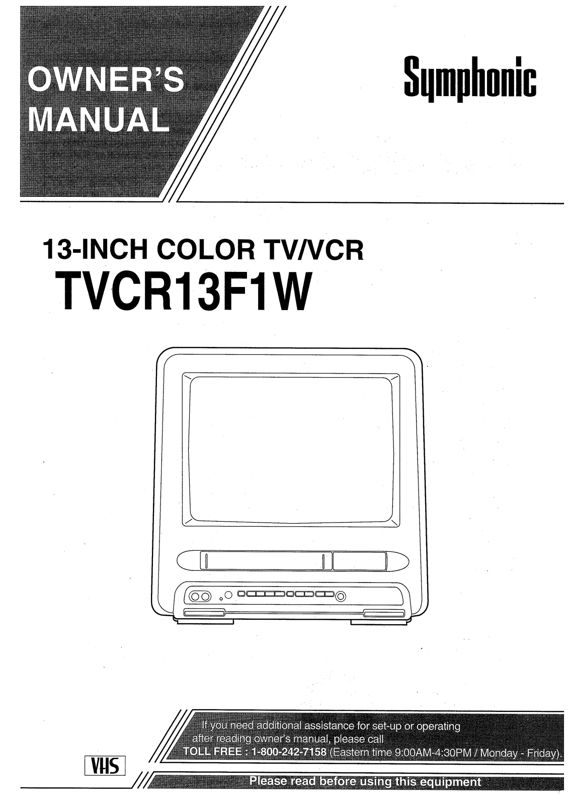 FUNAI TVCR13F1W, TVCR13F1W User Manual