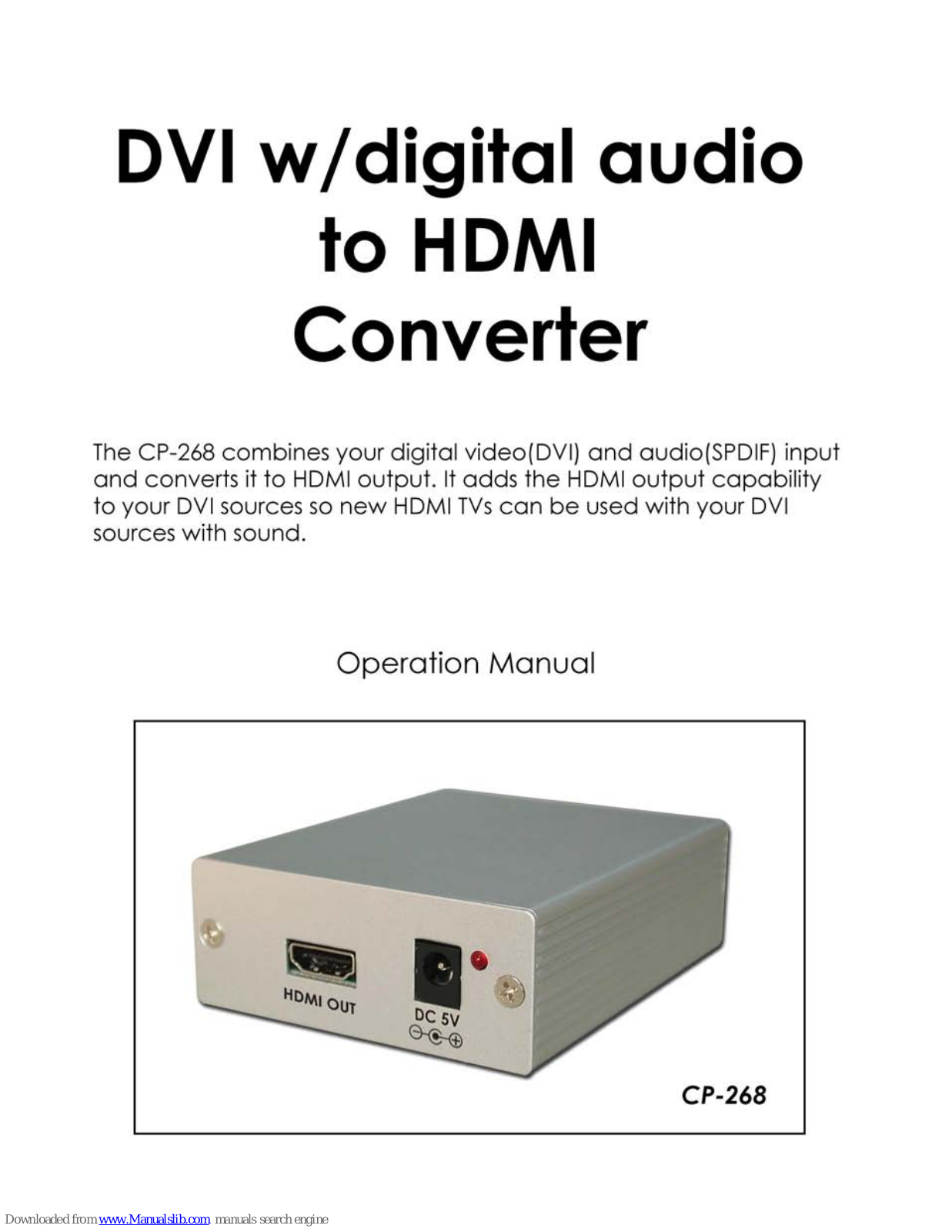 Video Products CP-268 Operation Manual