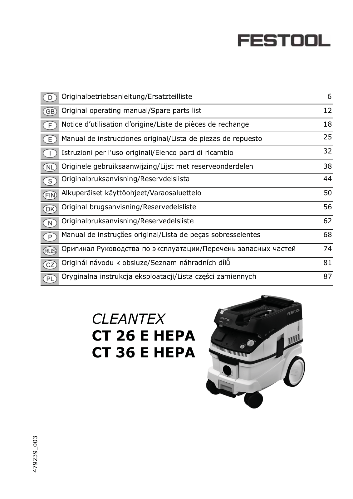 Festool CT-36-E-LE-AC User Manual