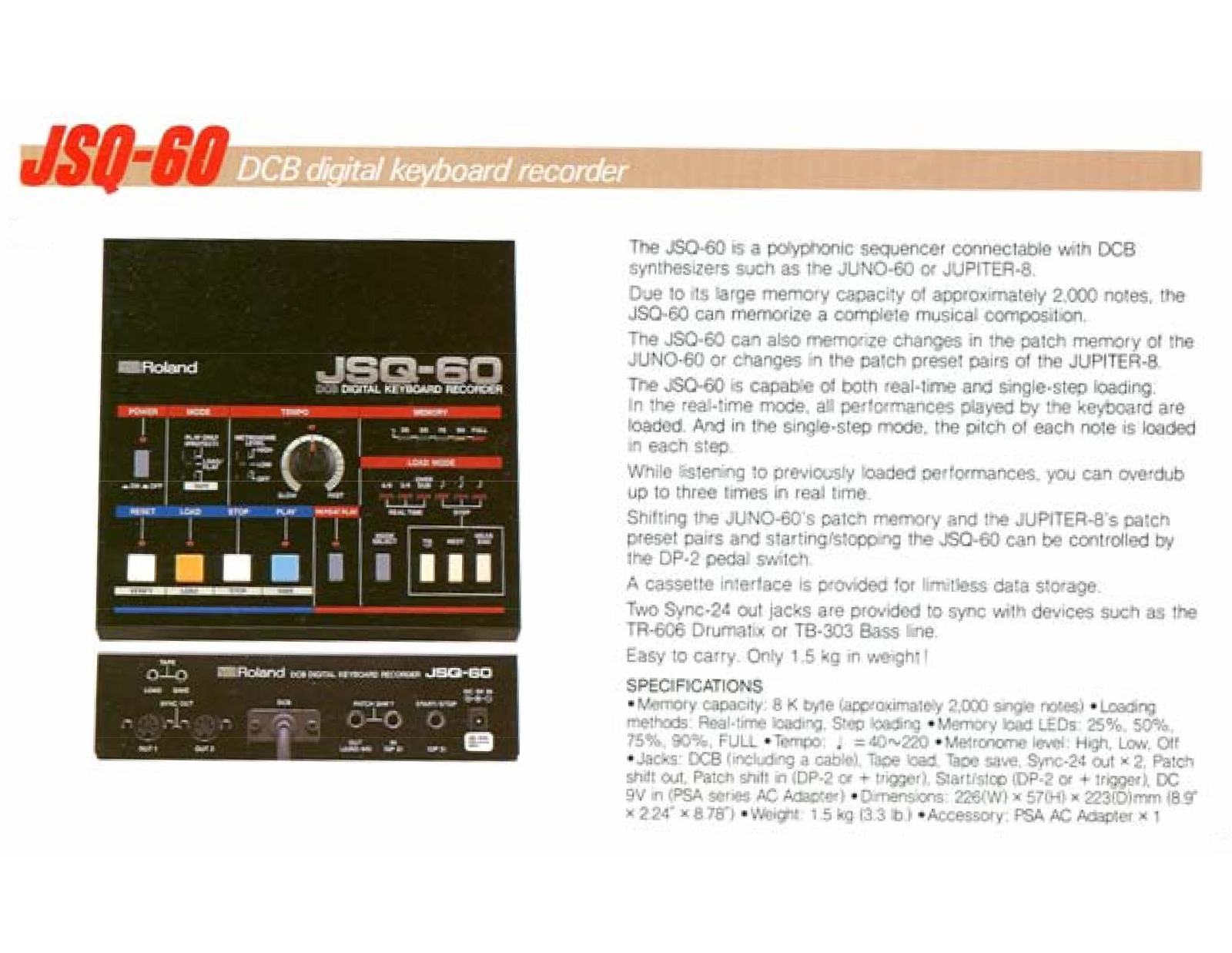 Roland Corporation JSQ-60 User's Manual