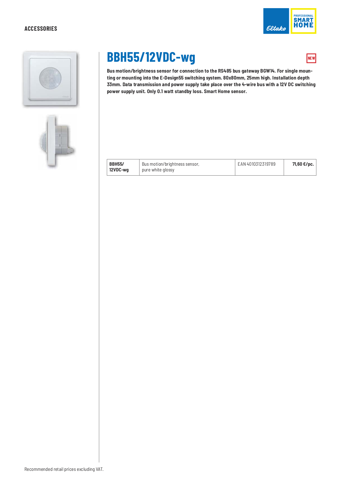 Eltako BBH55-12VDC-wg User Manual