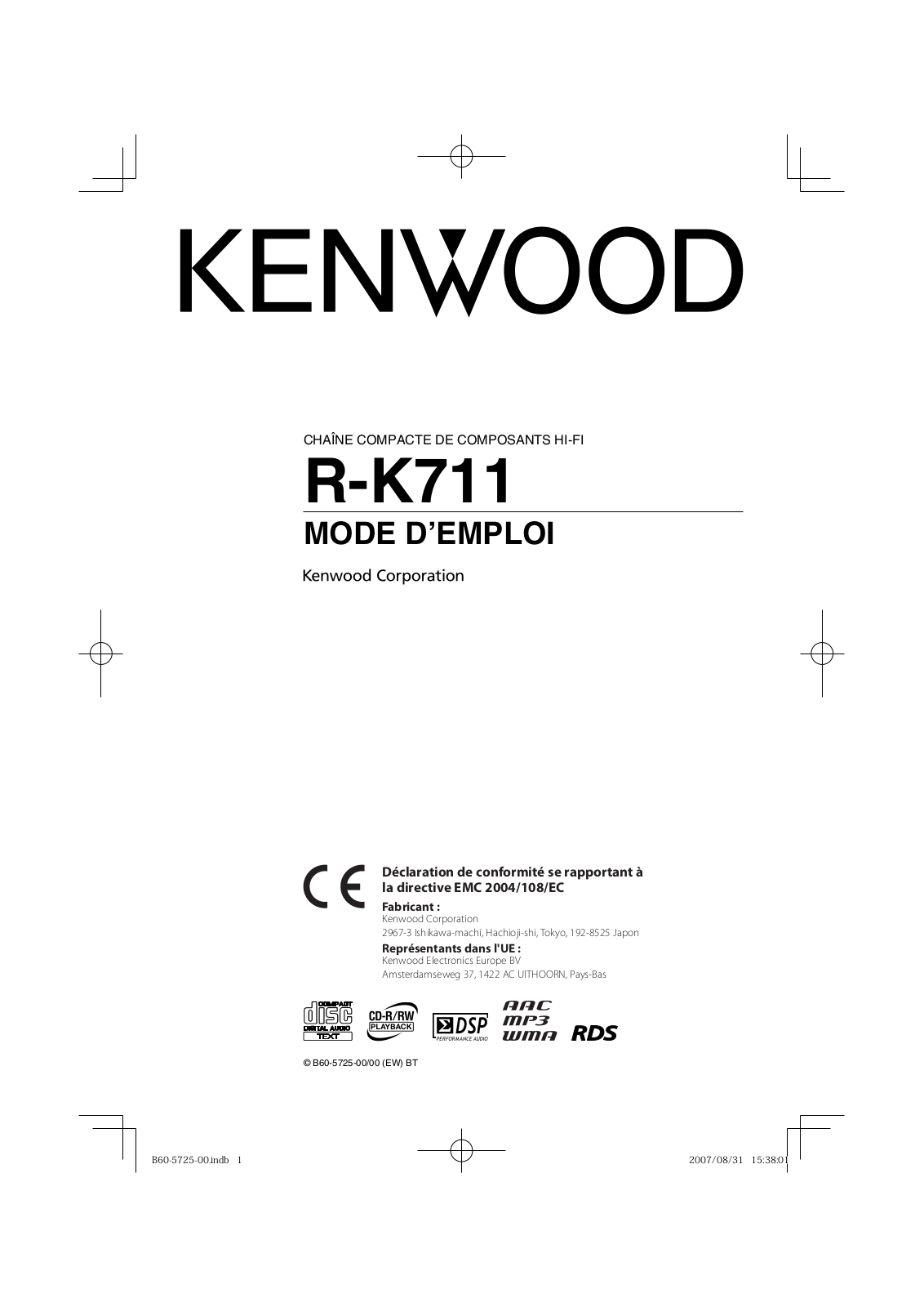 KENWOOD K-711 User Manual