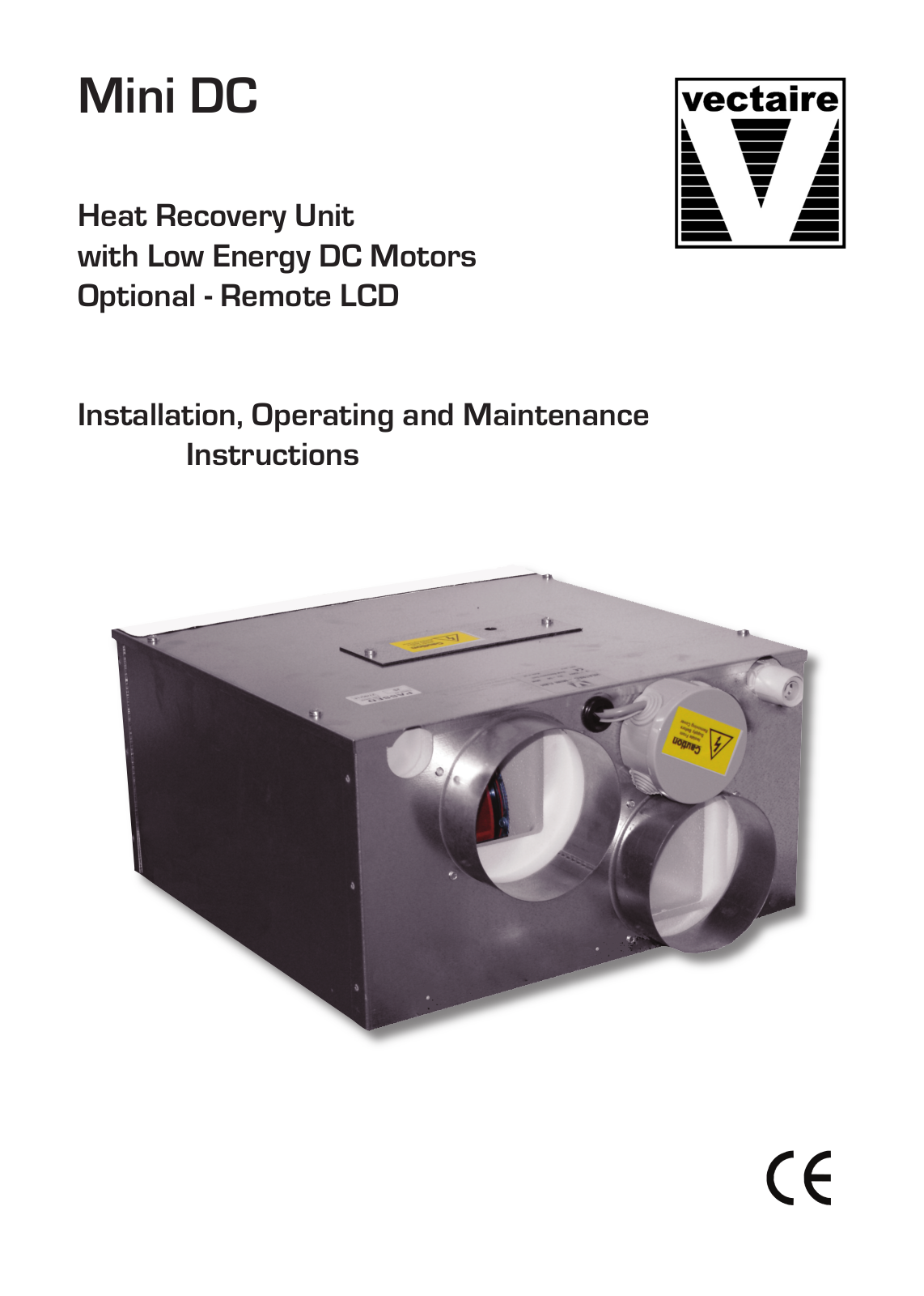 Vectaire Mini DC Installation, Operating And Maintenance Instructions - ManualMachine.com