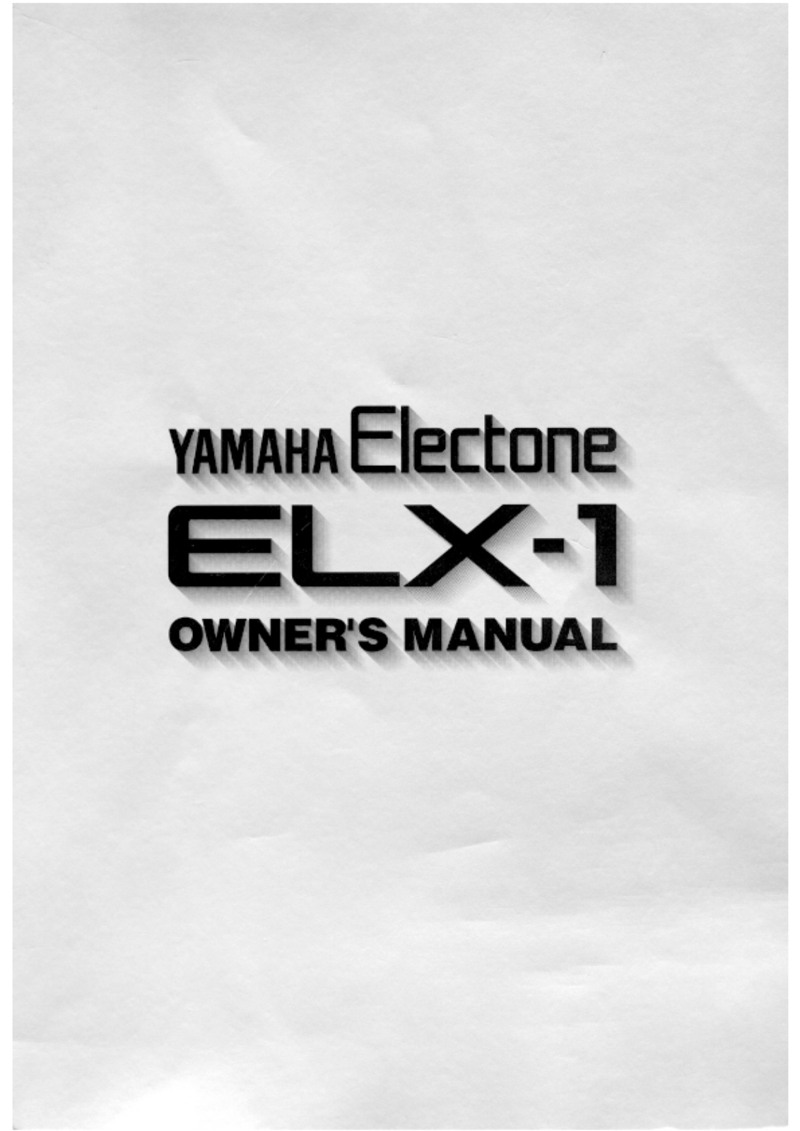 Yamaha ELX1E User Manual