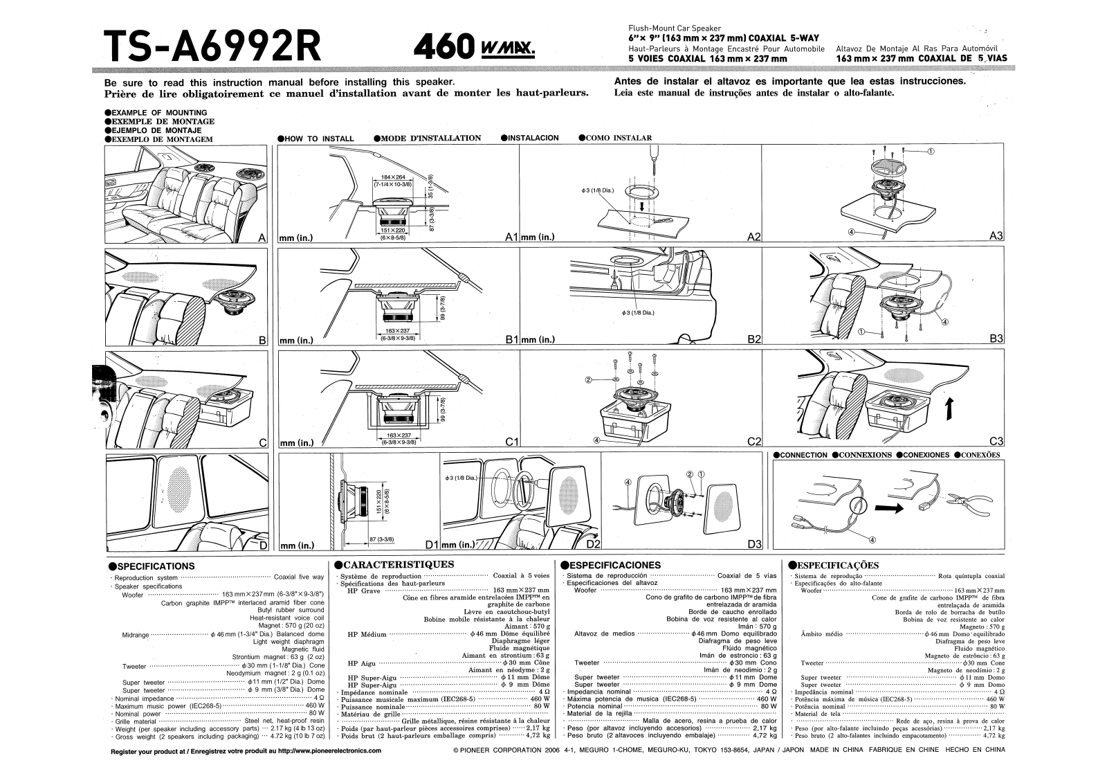 Pioneer TS-A6992R User Manual