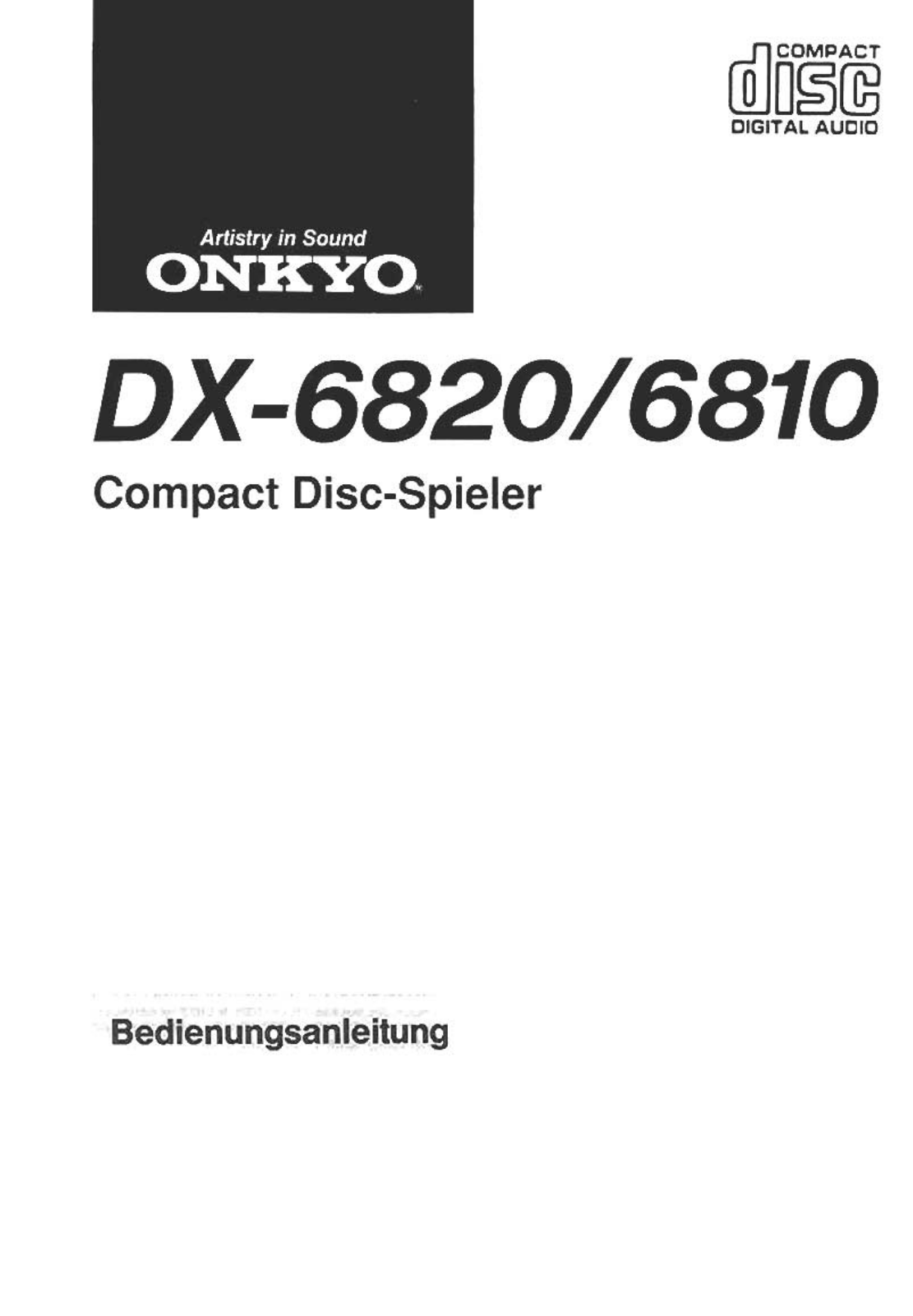 Onkyo DX-6820, DX-6810 Owners Manual
