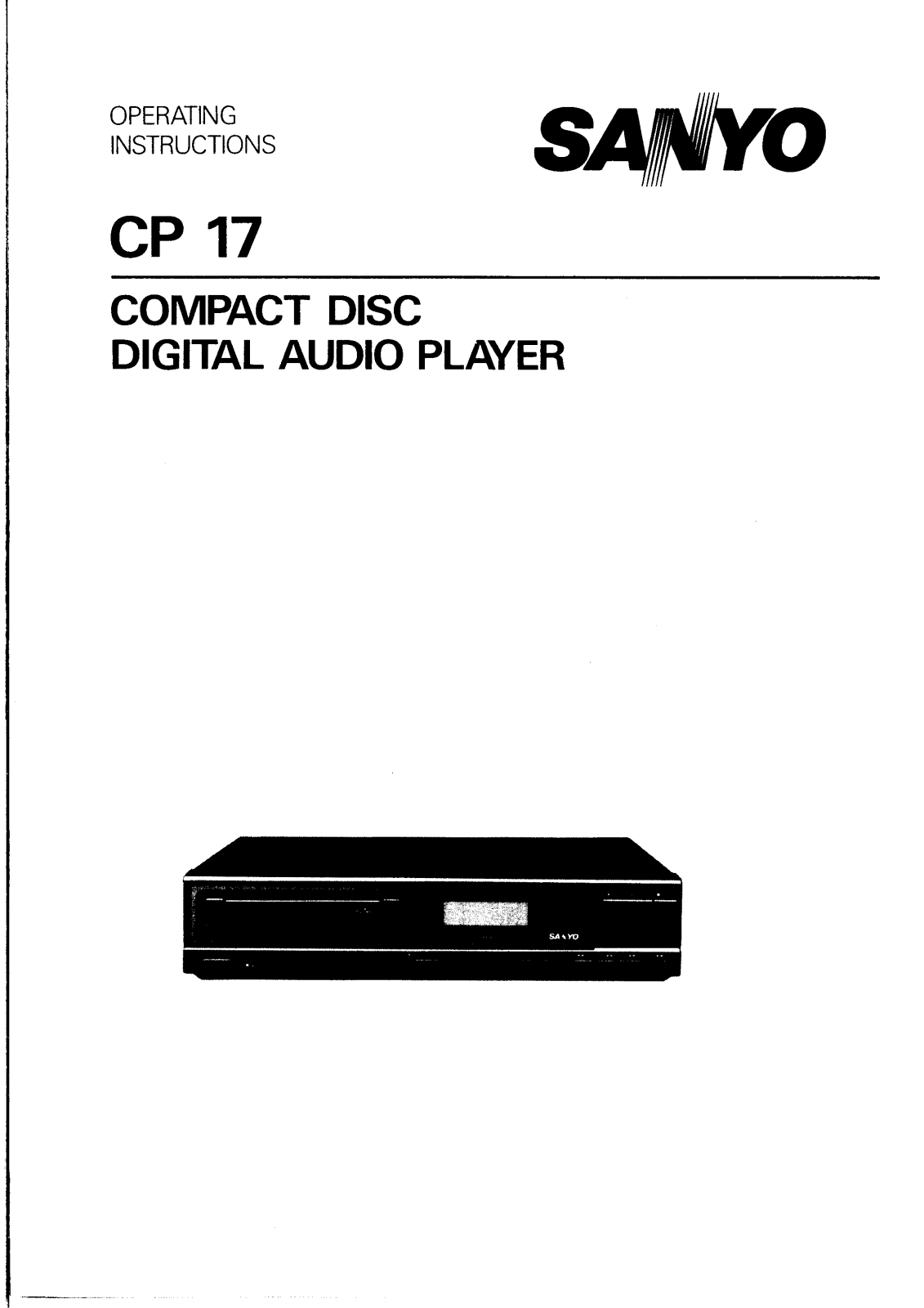 Sanyo CP 17 Instruction Manual