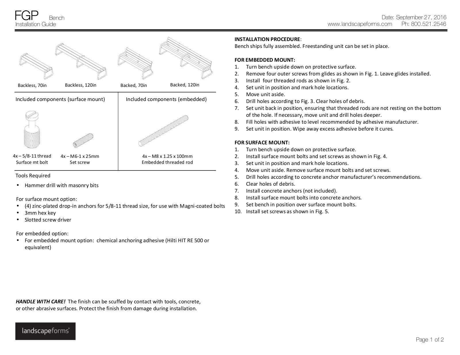Lanscape Forms FGP Installation Manual - ManualMachine.com