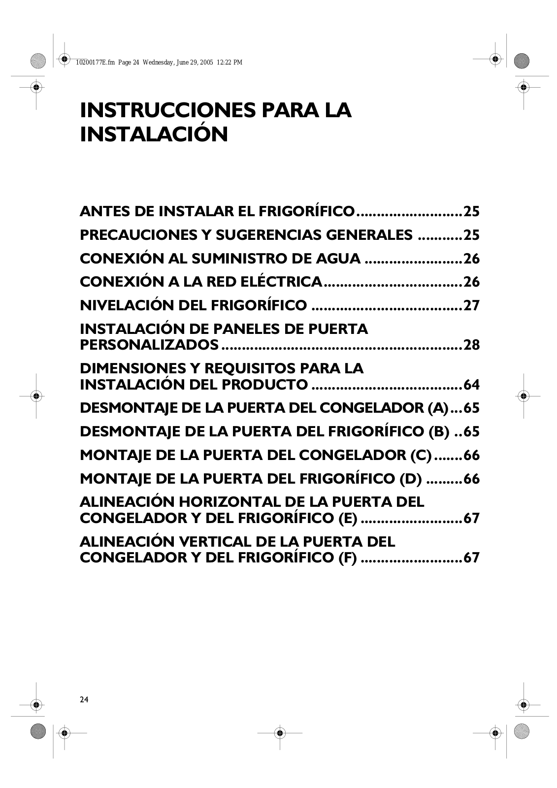 Whirlpool KF 600-00, SRA20X1, FTSS36AF20/3, SRA20X, MC2027HEKB INSTALLATION