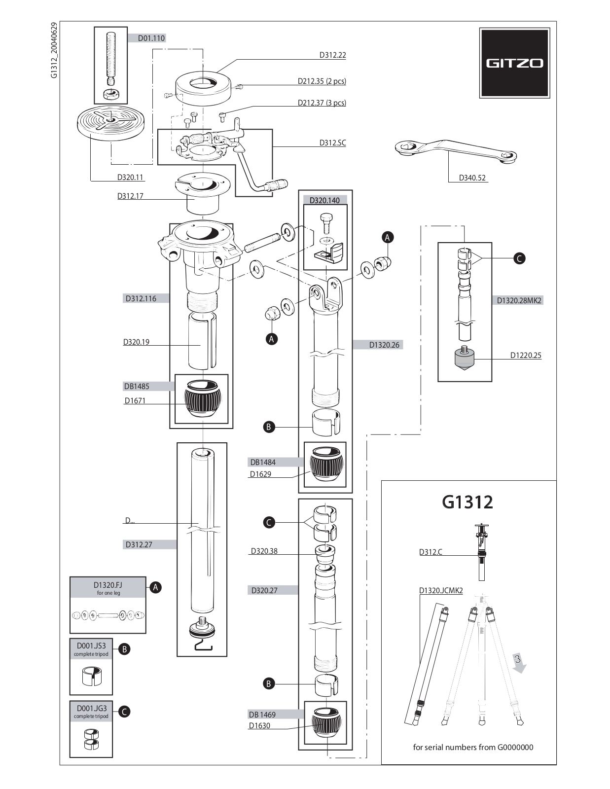 Gitzo G1312 User Manual