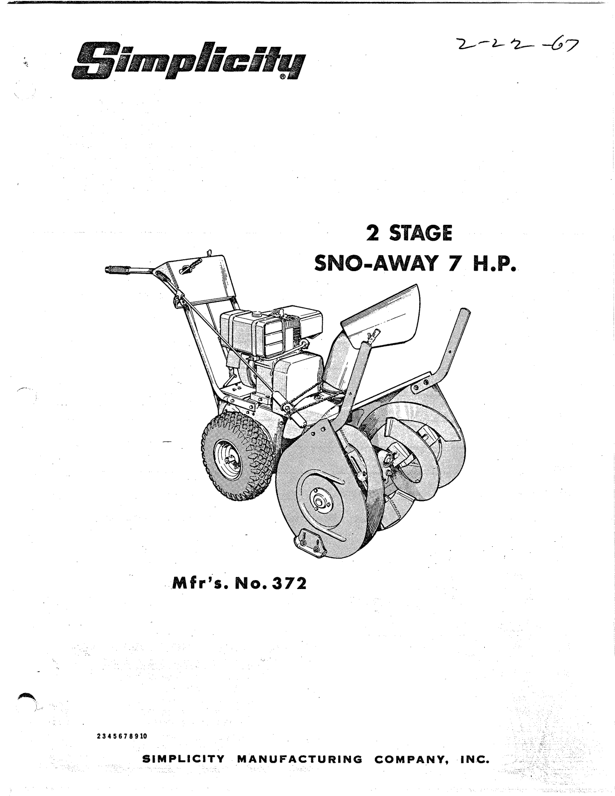 Simplicity 372 User Manual