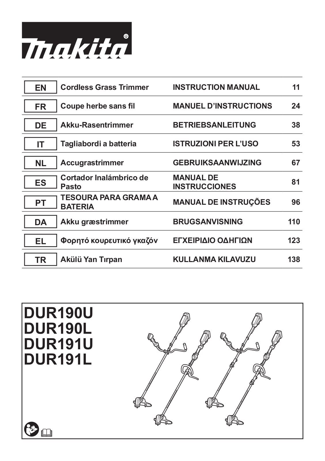 Makita DUR190LZX3 User Manual