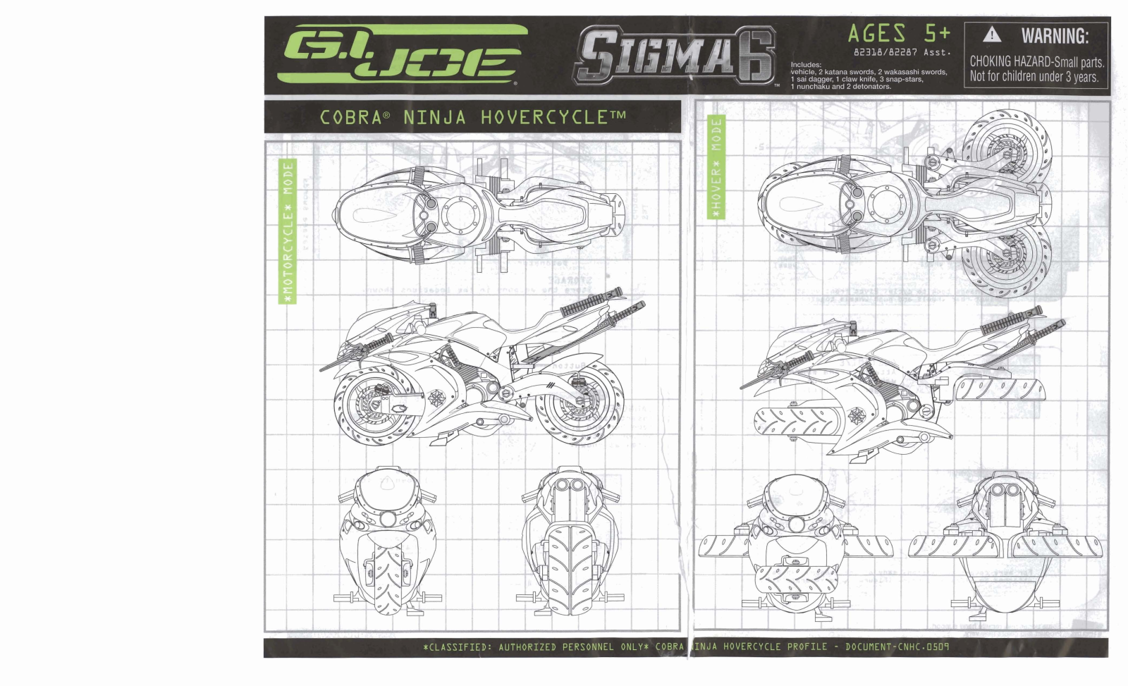 HASBRO GI Joe Sigma 6 Cobra Ninja Hovercycle User Manual