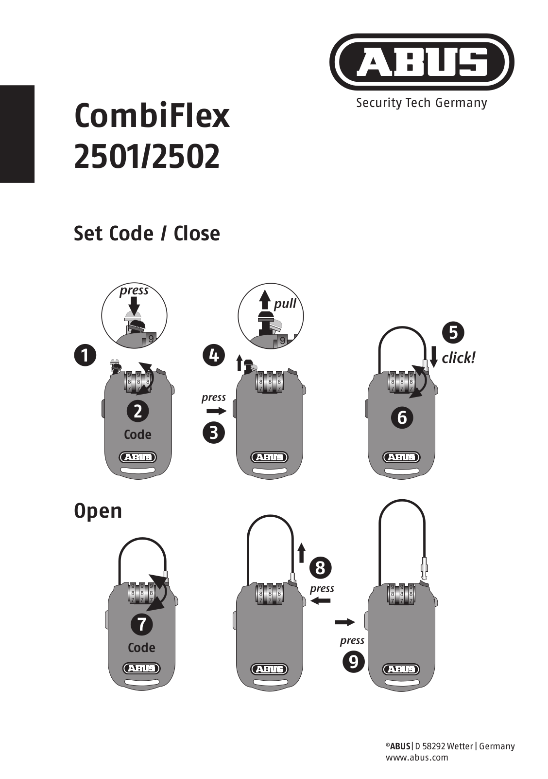 Abus 2501, 2502 User Manual