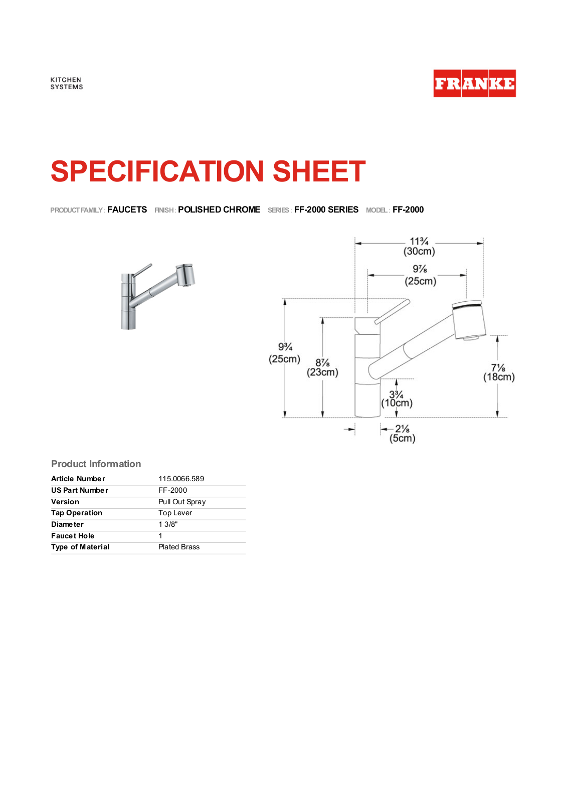 Franke Foodservice FF-2000 User Manual