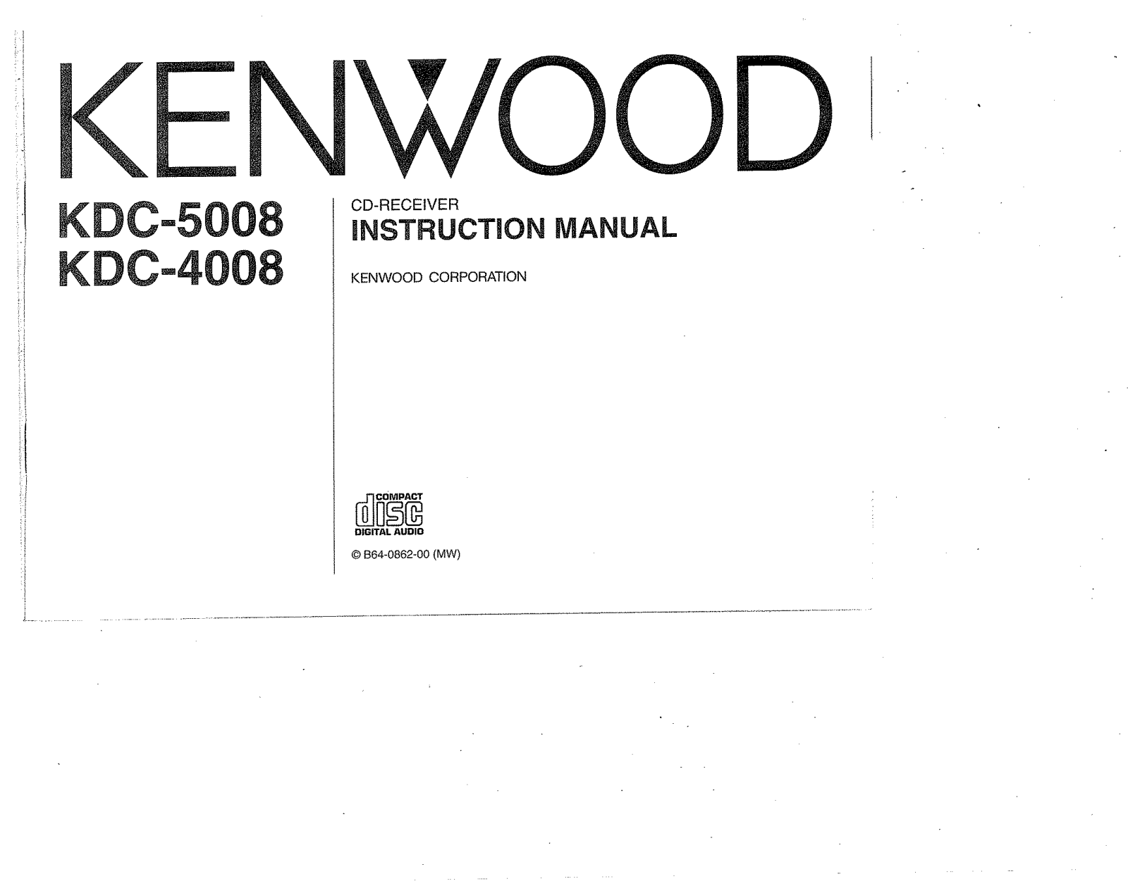 Kenwood KDC-5008, KDC-4008 Owner's Manual
