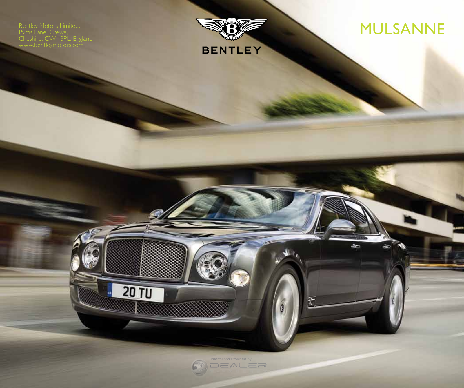 Bentley Mulsanne             2013 Owner's Manual