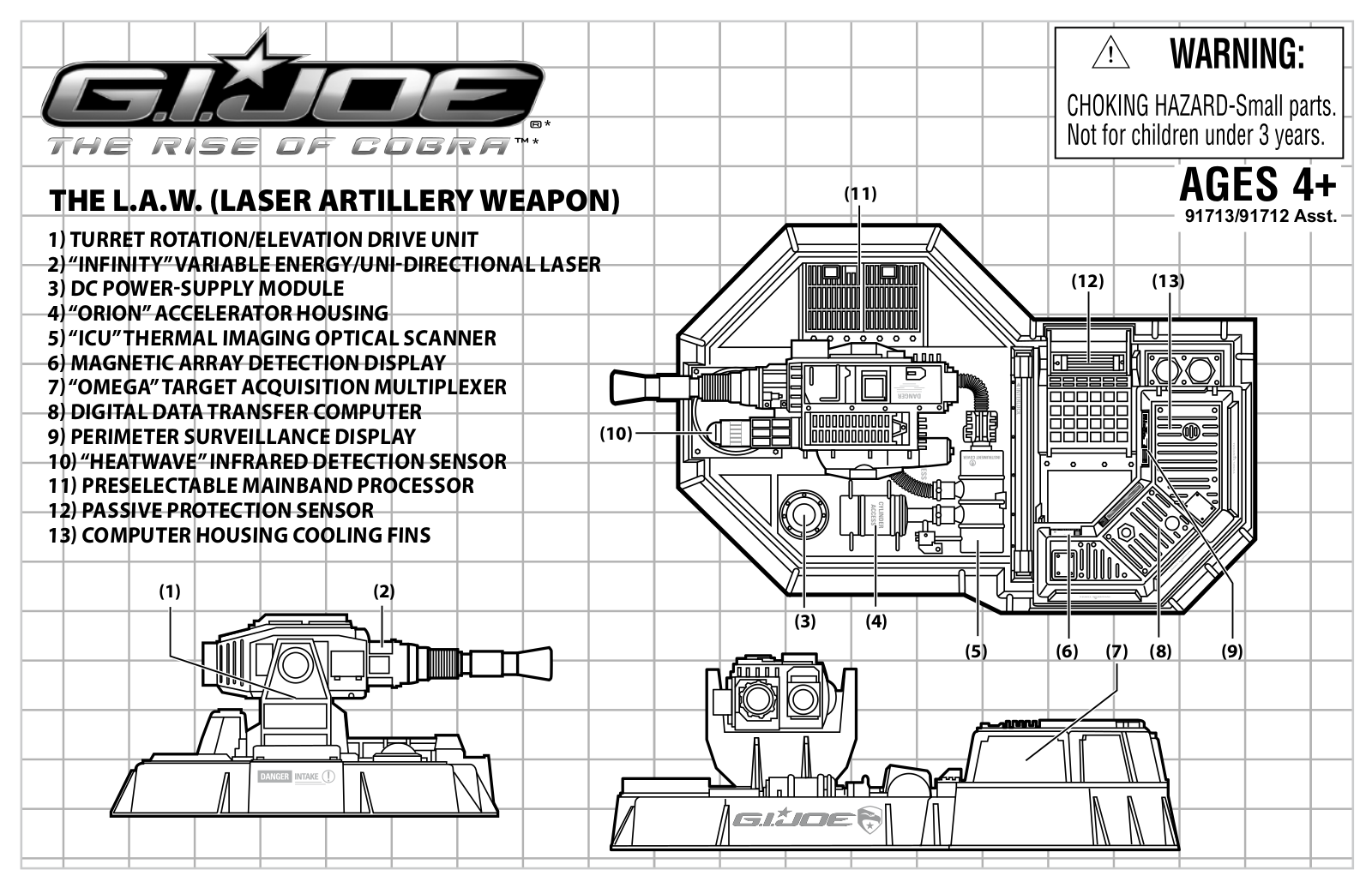 HASBRO GI Joe The L.A.W. Laser Artillery Weapon User Manual