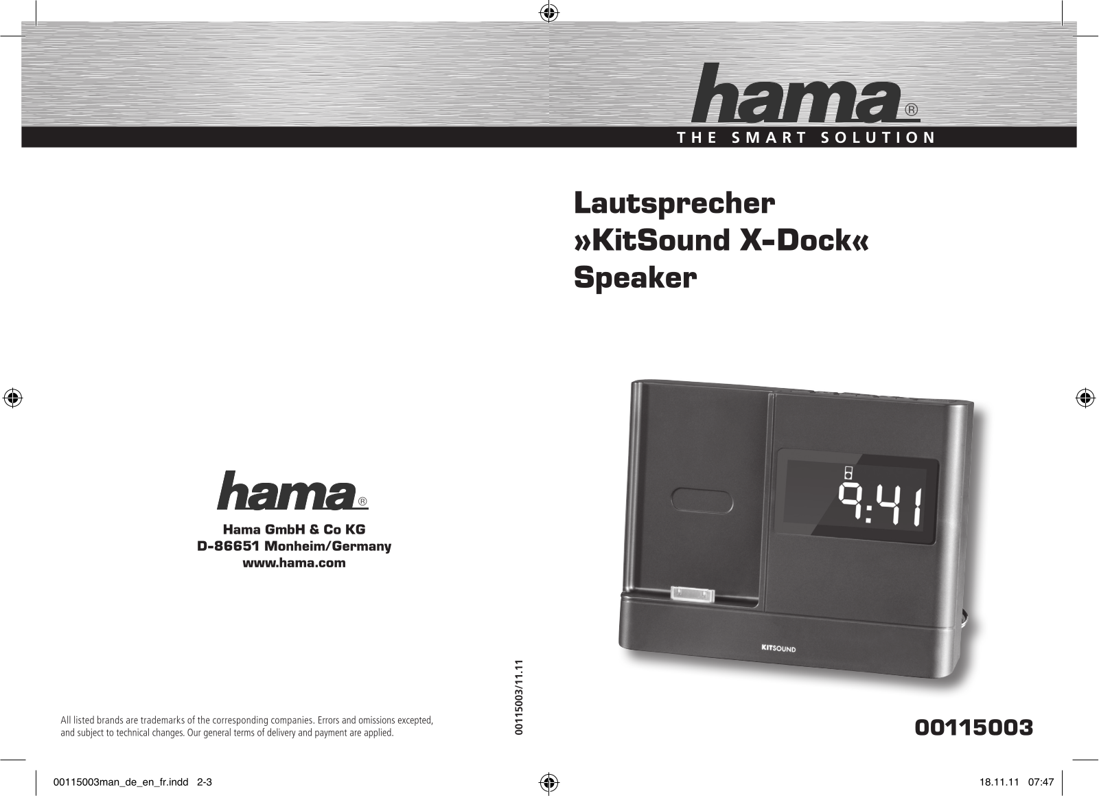 Hama 115003 User manual