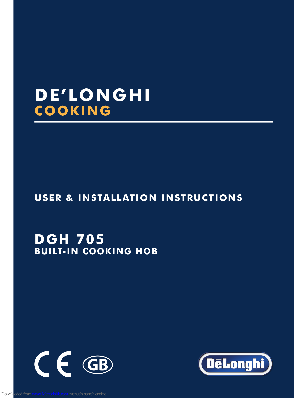 DeLonghi DGH 705 User & Installation Instructions Manual